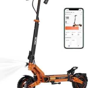 RCB D7/D7PRO(Ultra) E-Scooter, Electric Scooter for Adults with Road Approval (ABE), NFC/Indicator/App, 26% Incline 500W Motor Tip 1600.80-130 KM, 20.8-27 Ah, 10 Inch Self-Repairing Gel Tyres