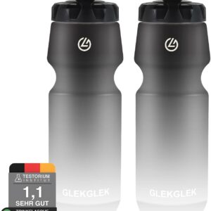 Bicycle Water Bottle, 750 ml, BPA-Free, Leak-Proof Sports Bottle, Dishwasher Safe, for Outdoor Gym, Hiking, Cycling (Black White) – 750 ml x 2