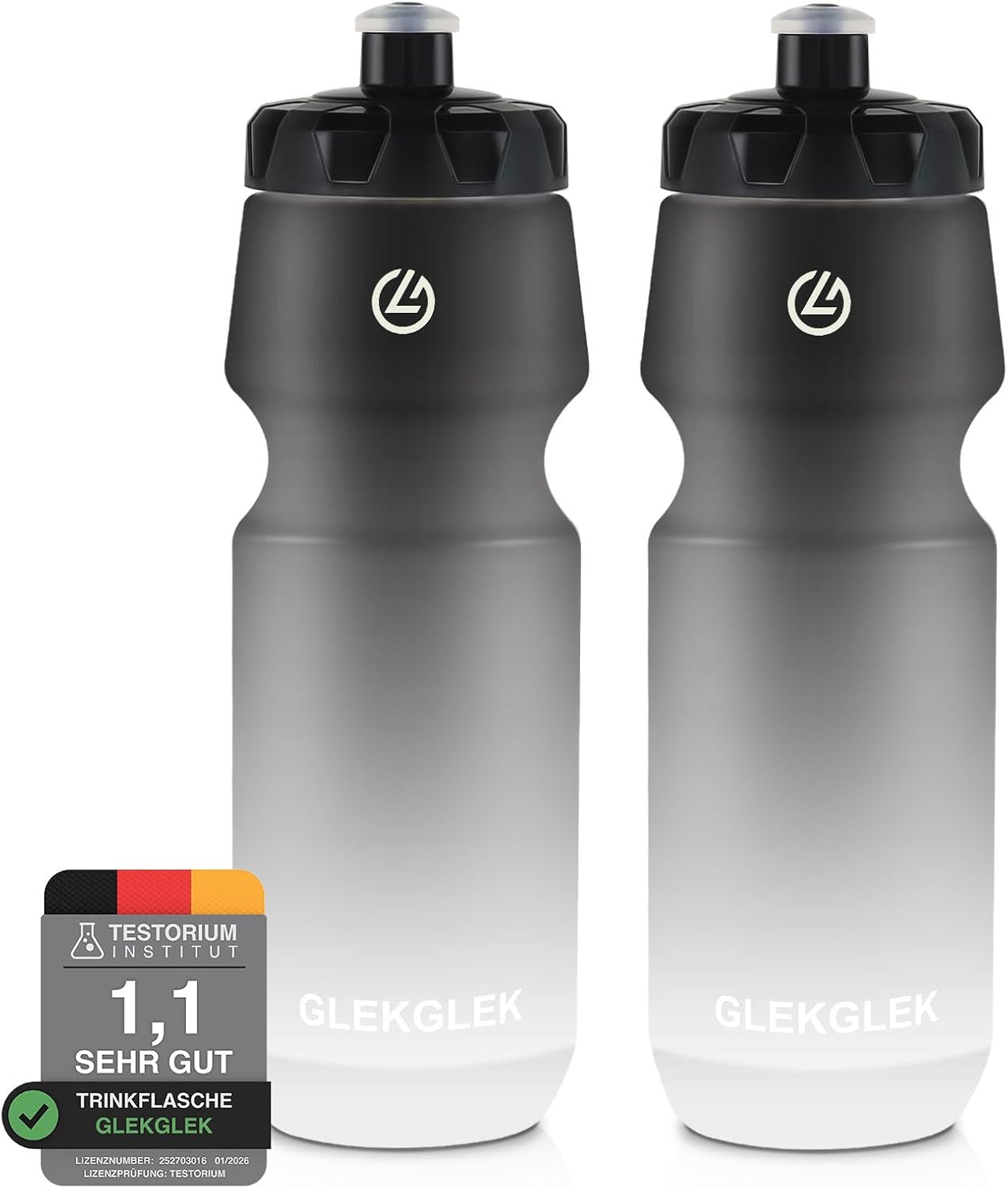 Bicycle Water Bottle, 750 ml, BPA-Free, Leak-Proof Sports Bottle, Dishwasher Safe, for Outdoor Gym, Hiking, Cycling (Black White) - 750 ml x 2