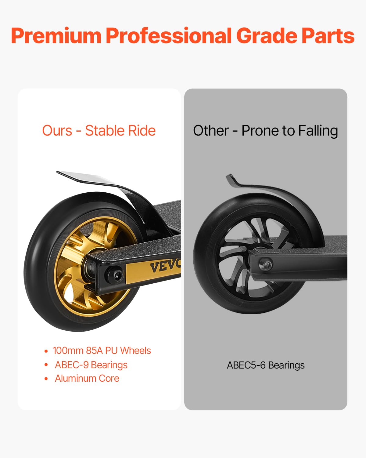 VEVOR Stunt Scooter, Complete Trick Scooter for Kids Ages 11-13, Teens, Boys and Girls, Freestyle Street Rider for Intermediate and Beginners, Lightweight Aluminium Deck – Bild 5