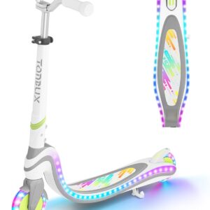 TONBUX Children’s Scooter for 3-12 Years, Children’s Scooter with Cool Illuminated Deck and PU Wheels, 3-Level Height Adjustable Scooter with Stand, Lightweight Scooter Children 3 Years