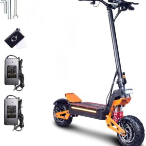 HWWH E-Scooter Offroad Electric Scooter Fast E Scooter NFC Keyless Start 11 Inch All-Time Tyres Double Motor C-Type Suspension 60 V 40 Ah Lithium-Ion Battery Maximum Autonomy 100 km