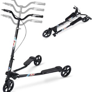 Swing Scooter Verstellbarer 3-Rad-Klapproller mit Selbstdriftfunktion für Kinder/Jugendliche/Erwachsene ab 6 Jahren