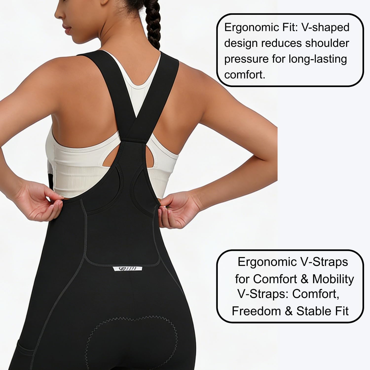 Wulibike Women's Cycling Shorts, Padded with Straps, Elastic Women's Bib Shorts, Breathable Cycling Clothing, 3 Pockets Road Bike and Bike MTB – Bild 8