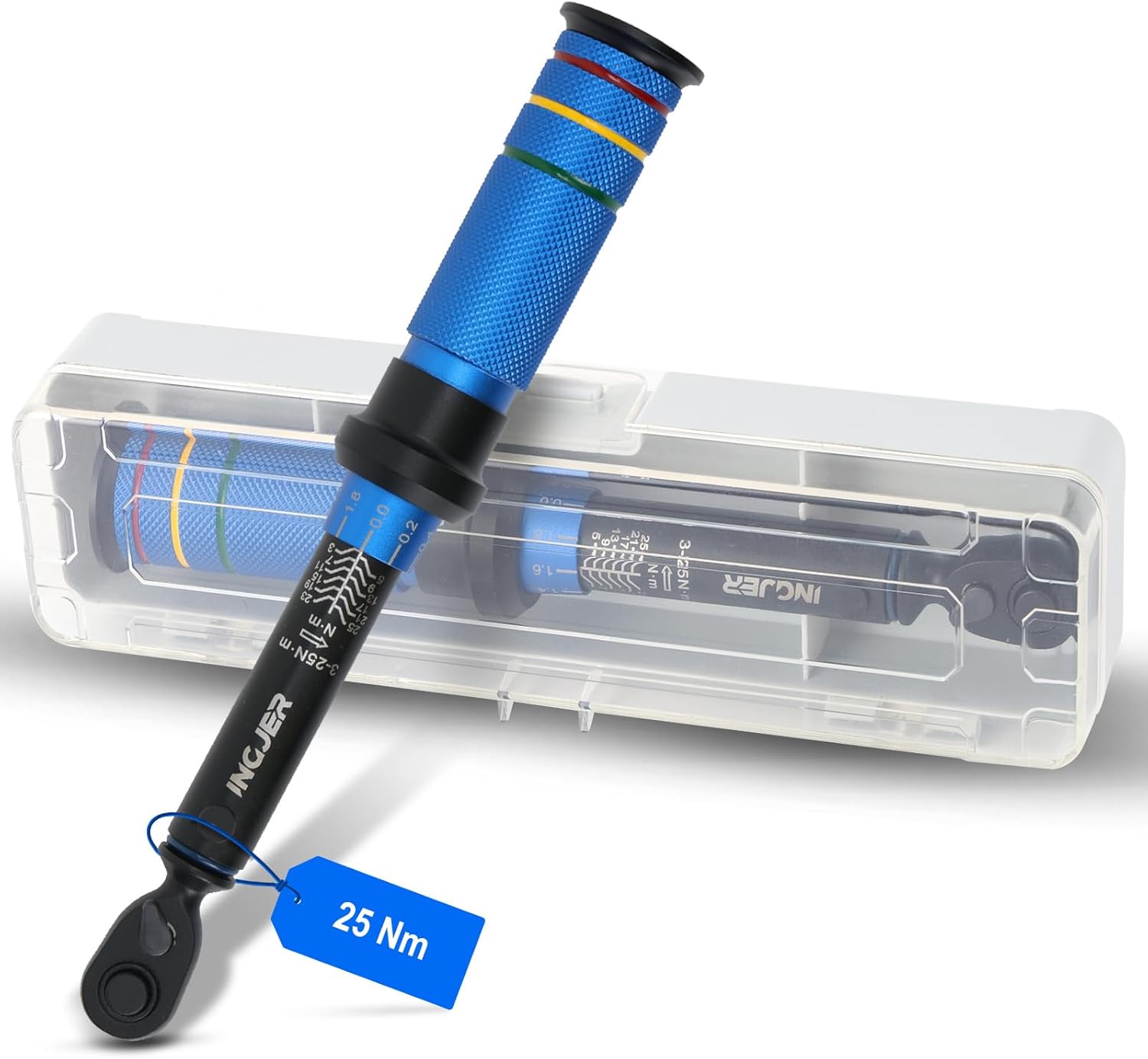 Upgrade 1/4 Inch Torque Wrench Bicycle, 3-25 Nm Torque Wrench Small, 72 Teeth Reversible Ratchet Head, Torque Wrench Bicycle, ±3% Error Accuracy, 0.1 NM Micro Adjustment with Lock