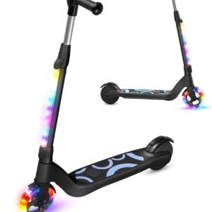 TST E Scooter Children for 6-10 Years, 5.3 Inch E Scooter Children with Flashing LED Lights & 3 Adjustable Heights, Children’s Scooter 45 W Motor Max 10 km/h, Maximum Load 70 kg Children’s E Scooter