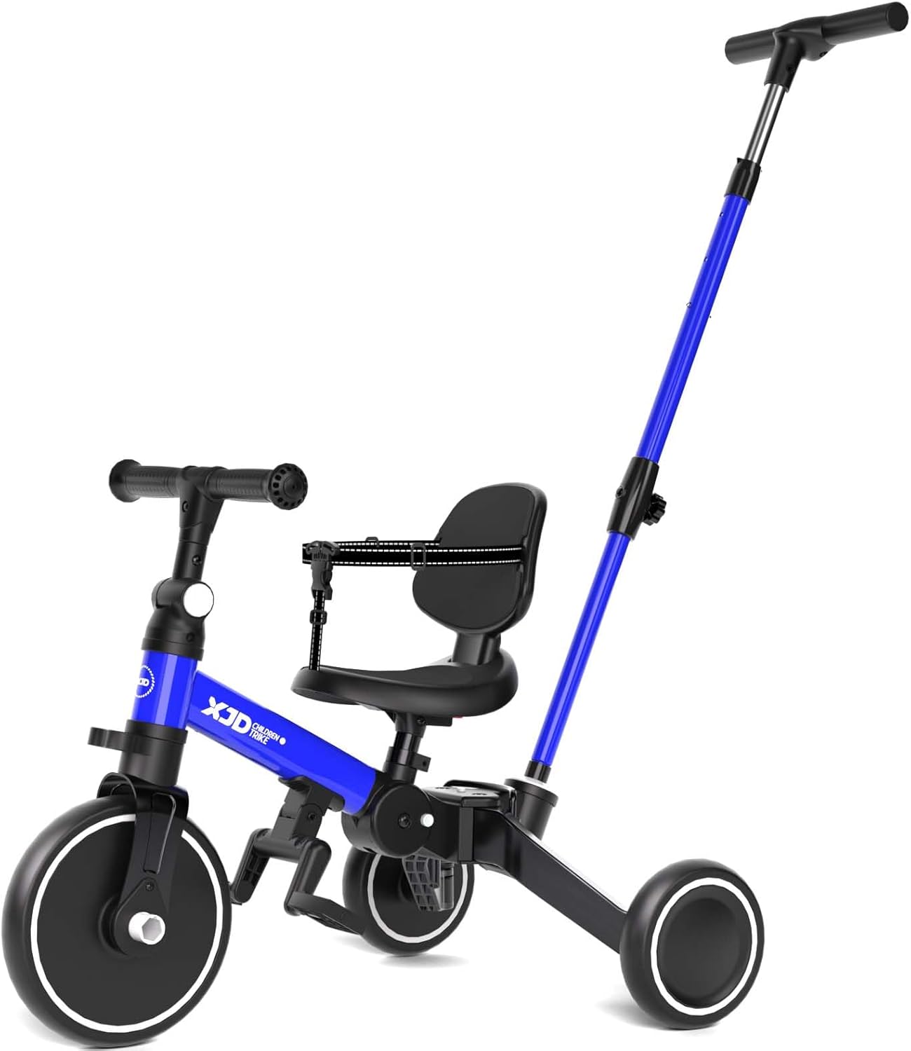 XJD 5-in-1 Tricycle, Balance Bike from 1 Year with Push Bar for Children from 1-4 Years, Balance Bike with Removable Pedals and Adjustable Seat, Children's Tricycle, Baby Bicycle (Blue) – Bild 9