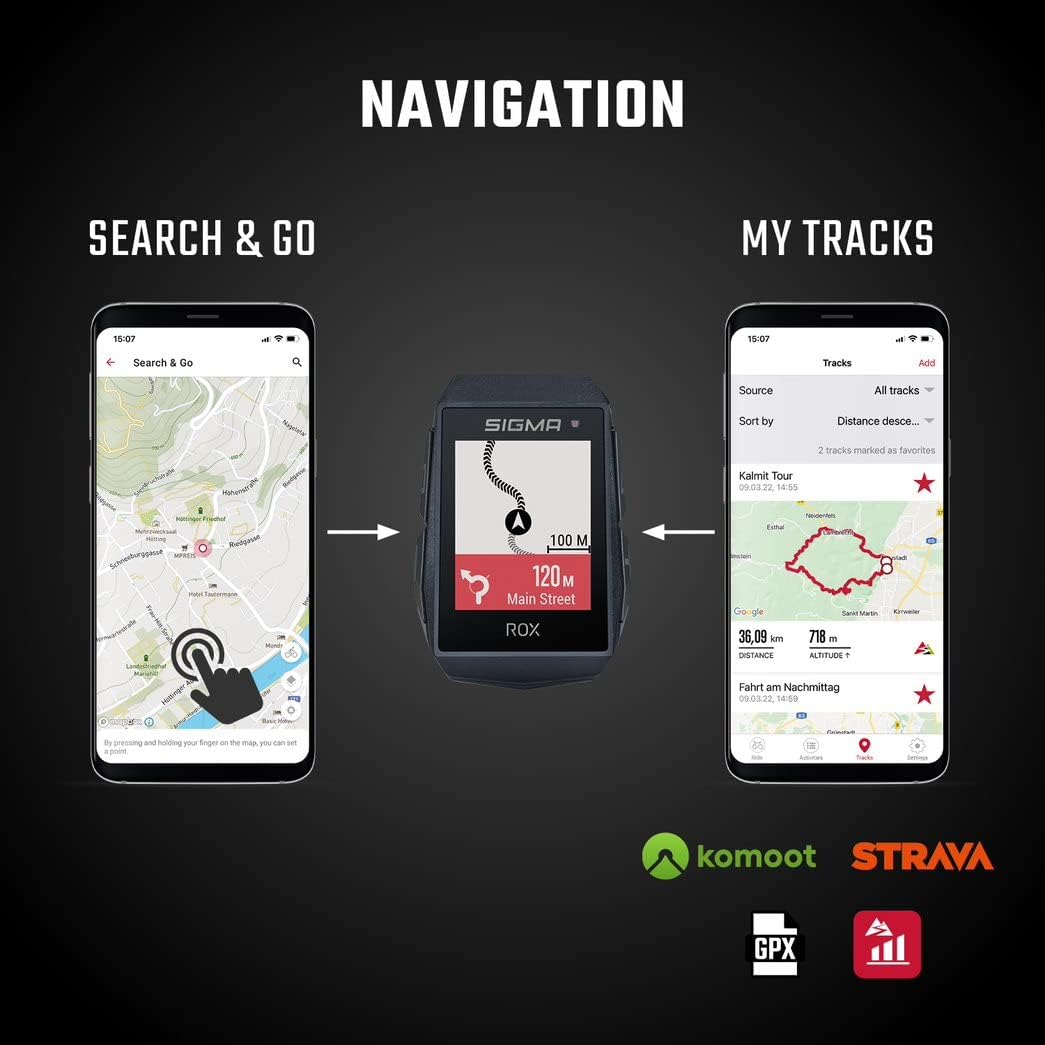 SIGMA ROX 11.1 EVO | Fahrradcomputer kabellos GPS & Navigation inkl. Geschwindigkeits-, Herz- und Trittfrequenzsensoren | Outdoor GPS Navigation mit Höhenmessung – Bild 4