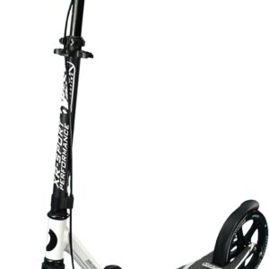 Best Sporting Scooter Adults and Children I Folding Scooter with Stand, Handbrake, Bell and Suspension I White – Black I City Scooter for Adults I Scooter with Wheel Size 230 mm