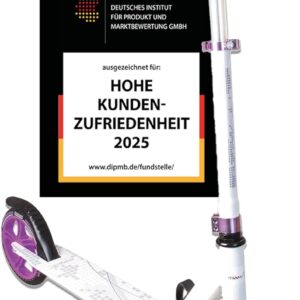 Muuwmi Aluminium Scooter – 200 mm Räder – ABEC 5 Lager – Höhenverstellbarer Lenker – Geeignet für Kinder und Erwachsene – GS-Zertifiziert – Bis zu 100 kg – Tretroller