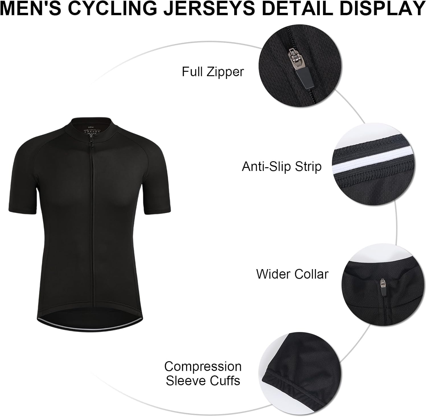NuCamper Men's Cycling Jersey Short Sleeve Cycling Jersey T-Shirt with 3 Pockets, Breathable and Quick-Drying Cycling Clothing Men's Cycling Jerseys MTB for Cycling Outdoor Sports – Bild 6