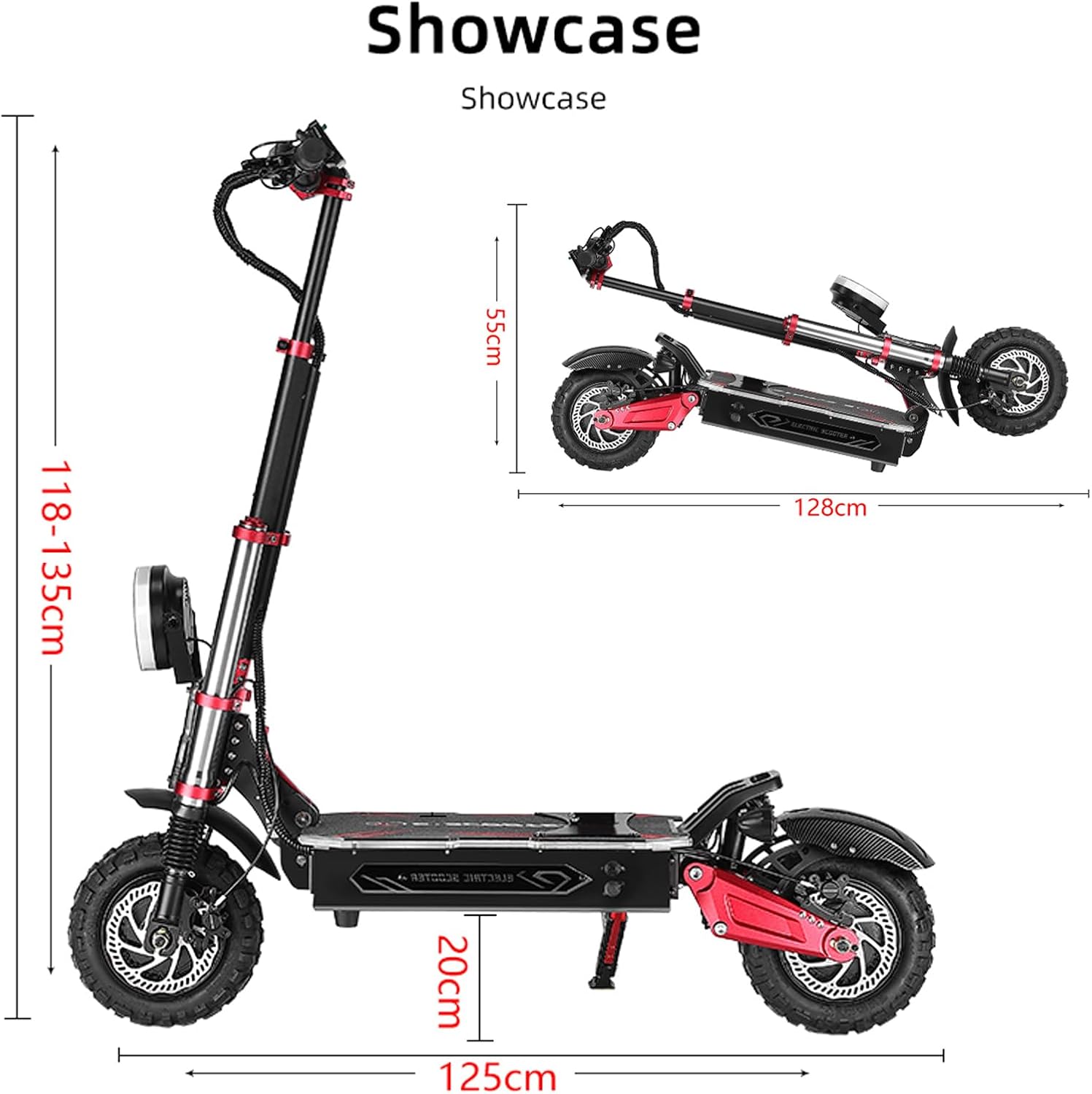 HWWH S5 Offroad Electric Scooter Adult Offroad Scooter Fast NFC Starts 11 Inch Double Motor Double Hydraulic Suspension 200 kg Load Capacity 120 km Max Range – Bild 6