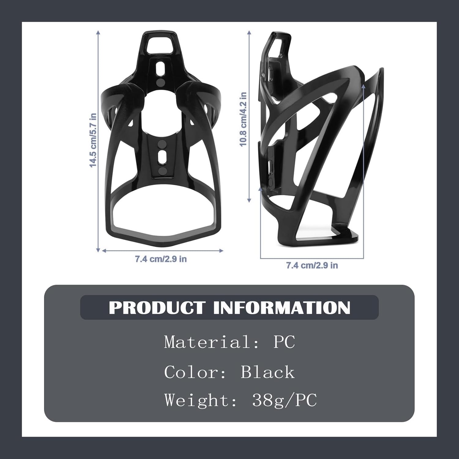 Bottle Holder Bicycle Drink Holder Set (2-Pack) Made of High-Strength Unbreakable PC Plastic Water Bottle Holder Bottle Holder Includes Screws and Installation Tool – Bild 2