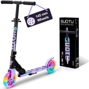 SUOTU Children’s Scooter with 145 mm Wheels, Scooter with Light Wheel for 3-12 Years, Foldable, Height-Adjustable, City Scooter for Boys and Girls, Aluminium