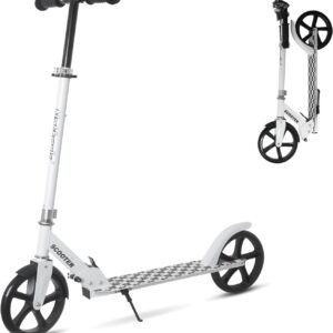 Nattork Scooter für Erwachsene & Jugendliche – Höhenverstellbarer Klapproller mit großen, stabilen Rädern für eine Glatte Fahrt, Leichtgewicht, Pendler-Roller mit Handbremse und Federung