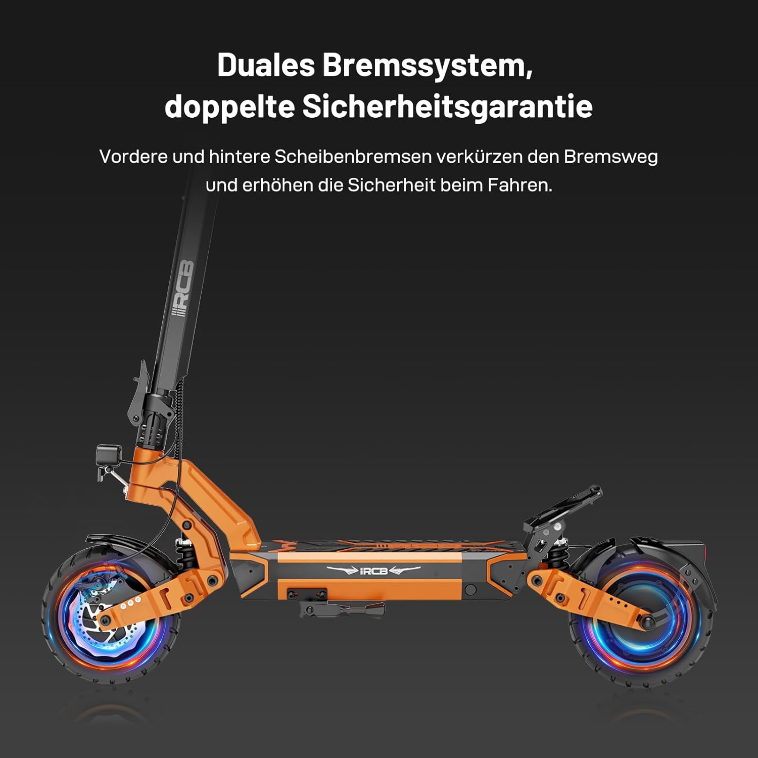 RCB D7/D7PRO(Ultra) E-Scooter, Electric Scooter for Adults with Road Approval (ABE), NFC/Indicator/App, 26% Incline 500W Motor Tip 1600.80-130 KM, 20.8-27 Ah, 10 Inch Self-Repairing Gel Tyres – Bild 10