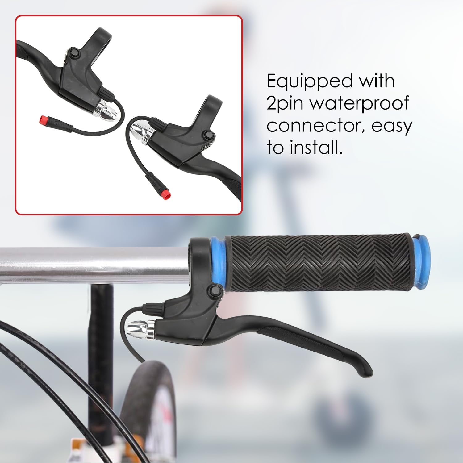 1 Pair Electric Scooter Brake Lever, Aluminium Alloy Left Brake Right Handbrake with 2-Pin Waterproof Connector 10 Inch 2 Wheel Electric Scooter Brake Handle Right Brake Handles for M4/M4 PRO – Bild 3