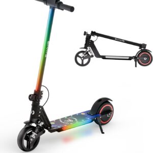 S5 Elektroroller für Kinder, Faltbares Kinderscooter mit LED-Beleuchtung, 6,5″ Geländereifen, bis zu 14 Km/h, für 6-14 Jahre