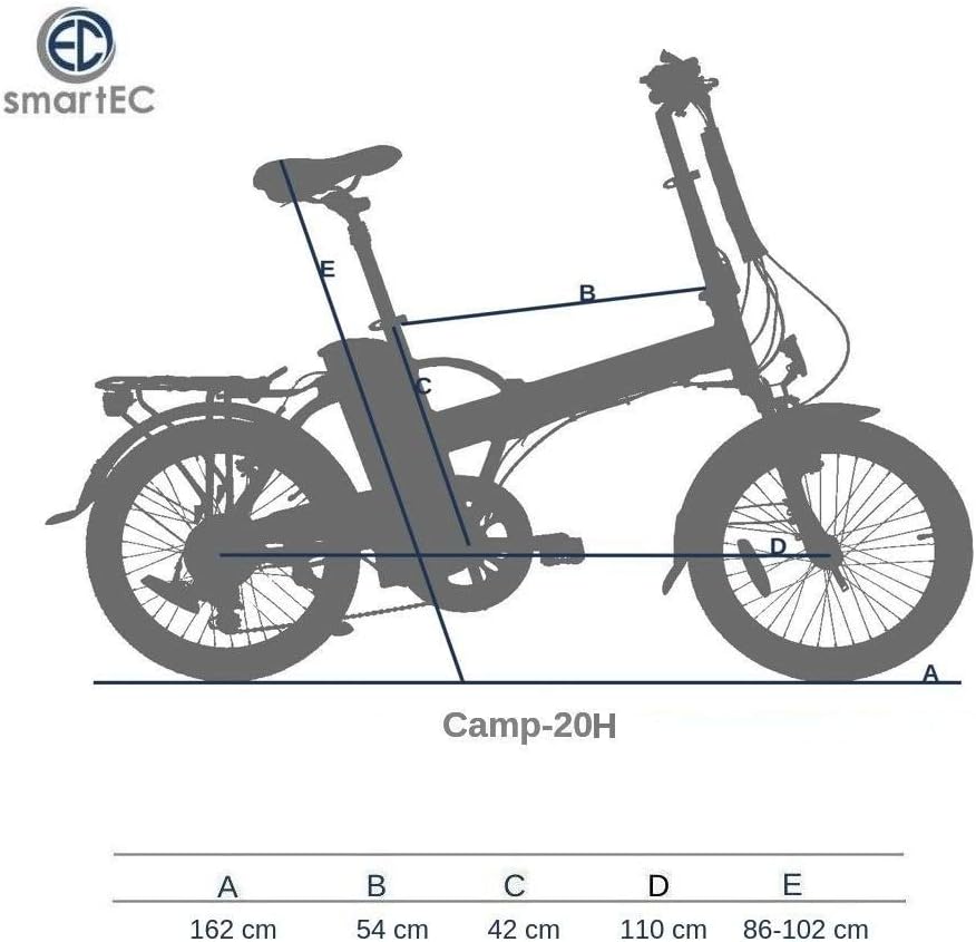 Camp-20H E-Bike Folding Bike 250 W Rear Wheel Motor Li-Ion Battery 36 V/15.6 Ah 20 Inch E-Folding Bike Electric Bicycle Range 100 km to 25 km/h – Bild 2