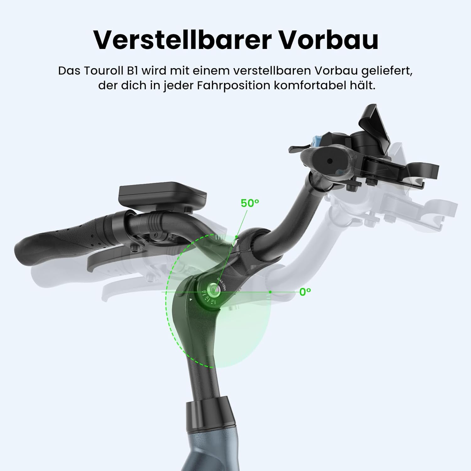 Touroll B1 26 Inch City E-Bike with 250 W Motor and 36 V 15.6 Ah Battery Pedelec City Bikes, Electric Bicycle, Max Speed 25 km/h Max Range 90 km, Adult Men Women Ebike – Bild 8