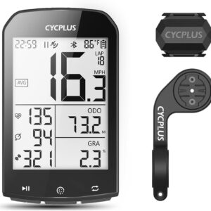 CYCPLUS GPS Bicycle Computer Wireless, Waterproof Bicycle Speedometer and Odometer, ANT+ Bluetooth Wireless Bicycle Speedometer, 2.9 Inch LCD with Backlight (Upgraded)