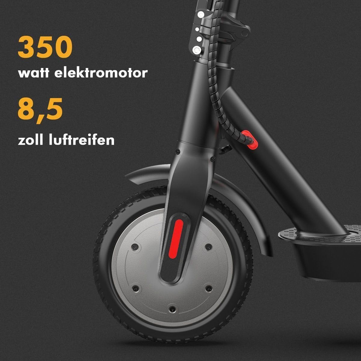 iScooter E Scooter with Road Legal, ABE Electric Scooter Load up to 120 kg, 30 km Range, LED, 20 km/h, 350 W Motor, 8.5 Inch Honeycomb Tyres, Dual Brake System E Scooter for Adults – Bild 7