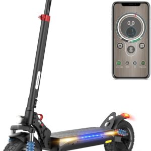800 W Electric Scooter for Adults, 480 Wh Battery, Maximum Range of 40 km, Foldable Electric Scooter of 10 Inches, App, Maximum Load 120 kg, Adjustable Handlebar, Quadruple Suspension