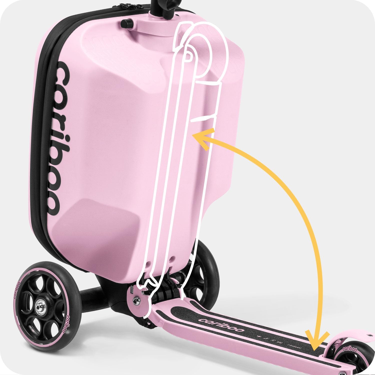 Cariboo iTravel Children's Scooter with Suitcase with 3 Wheels from 2 Years 2-in-1 Tricycle Foldable Height Adjustable up to 50 kg Hand Luggage – Bild 9