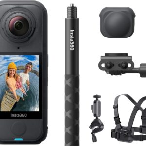 Insta360 X4 Air Road Bike Bundle (Modular) – 165g Lightweight 8K 360°Camera Invisible Selfie Stick Interchangeable Lenses First Record & Then Align Integr. Wind Protection, Stabilization, AI Machining