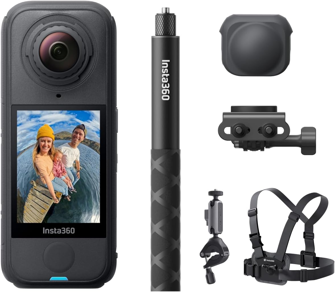 Insta360 X4 Air Road Bike Bundle (Modular) - 165g Lightweight 8K 360°Camera Invisible Selfie Stick Interchangeable Lenses First Record & Then Align Integr. Wind Protection, Stabilization, AI Machining