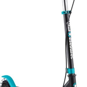 Globber Flow Element Junior Lights – Foldable Scooter with 2 Wheels with Rear Brake, Adjustable Handlebar and LED Lights, for Children from 4 Years – Turquoise