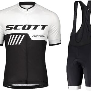 Men’s Cycling Clothing Short Sleeve Set, Breathable Men’s Jersey, Quick-Drying Cycling Jerseys, Cycling Shorts with Padding for Mountain Bikes