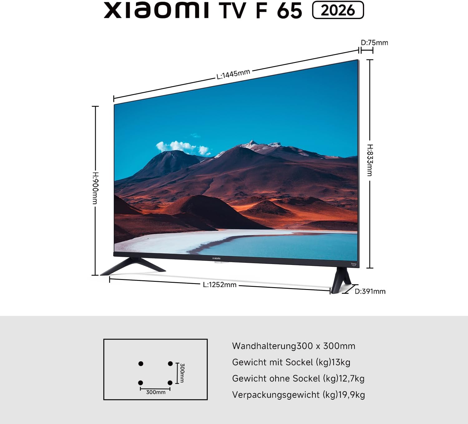 Xiaomi TV F 65, 65 Inch (165 cm), 4K UHD, Smart TV, Fire OS8, Triple Tuner DVB-C/S/S2/T/T2, HDR10, MEMC, 60Hz with 120Hz Game Boost Mode, Voice Control with Alexa, 2GB+32GB, Compatible with Apple AirPlay – Bild 20