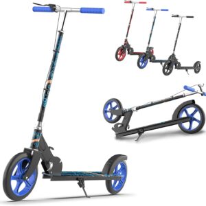 Kinderroller, Scooter für Kinder ab 6 Jahre, Klappbarer Cityroller mit Handbremse, ABEC-7 Kugellager, 3-Fach Höhenverstellbar, Aluminium Tretroller für Jungen & Mädchen