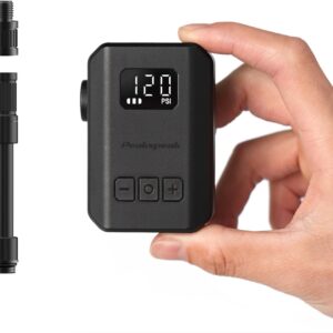Peakspeak Electric Mini Bicycle Pump AS260PRO, 120PSI Air Pump Bicycle Electric with Pressure Gauge, Auto Stop, USB-C Battery, Ideal for Road Bike, MTB, Motorcycle with Presta/Schrader Valves
