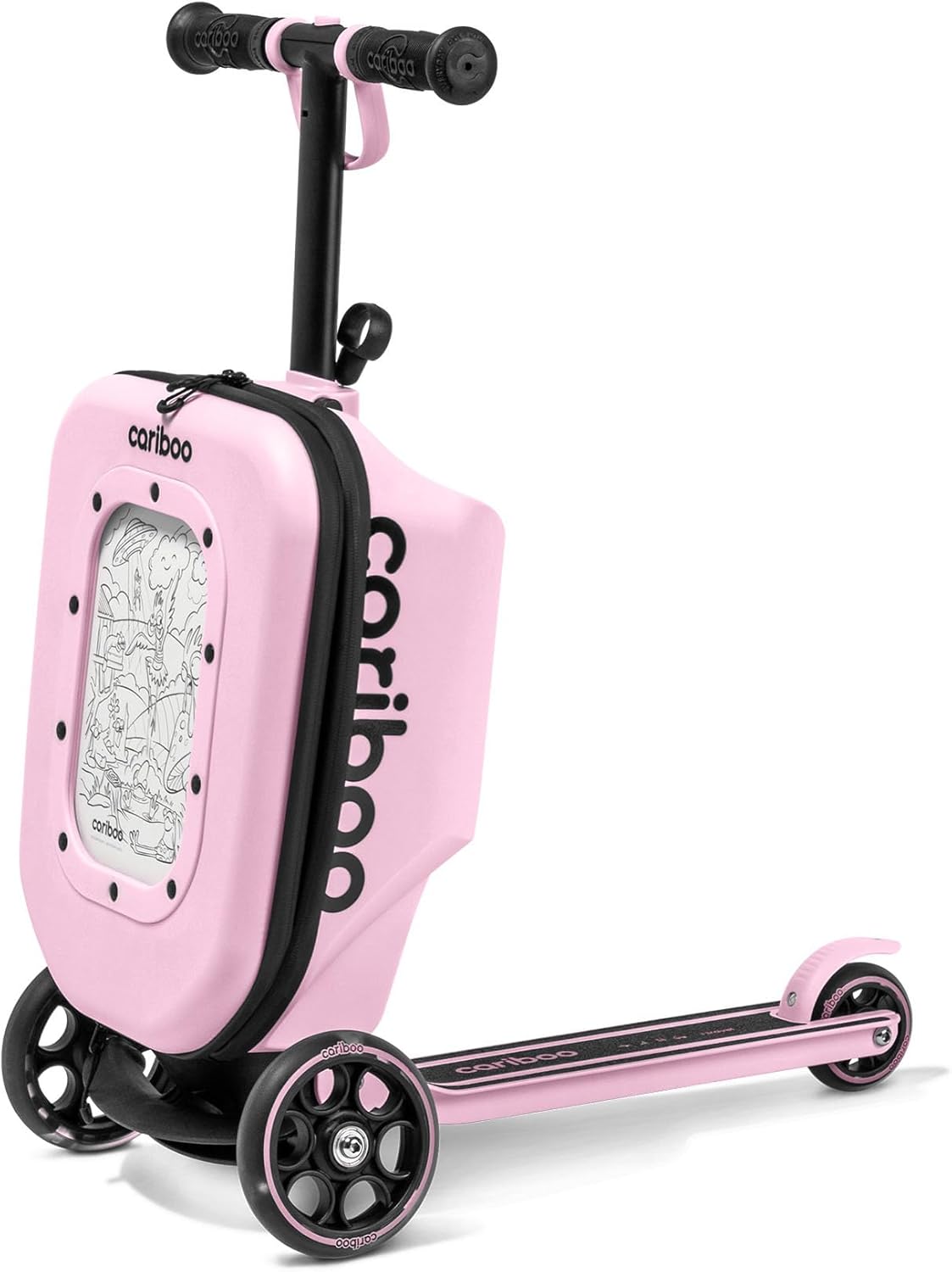 Cariboo iTravel Children's Scooter with Suitcase with 3 Wheels from 2 Years 2-in-1 Tricycle Foldable Height Adjustable up to 50 kg Hand Luggage – Bild 4