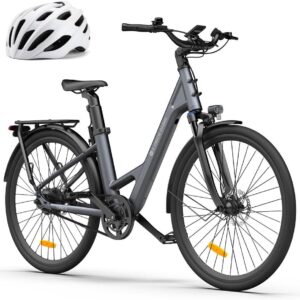 ADO E-Bike Air28 Pro Electric Bicycle, Pedelec Belt Drive, City Bike, E Bike 28 Inch, 1 Gear, Automatic Gear, Bafang Rear Motor, Pannier Rack, Ebike Women/Men
