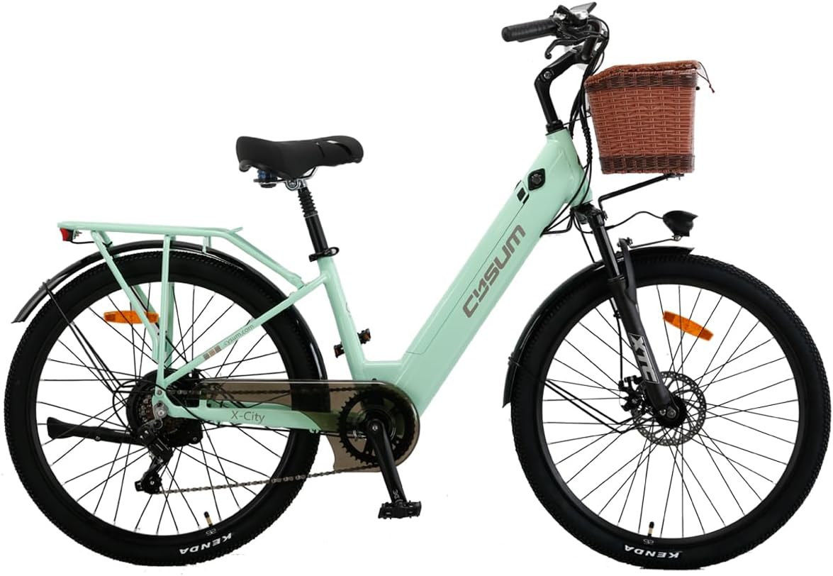 cysum X-City 26 Inch Electric Bicycle for Adults, City E-Bike for Women, Removable 48 V 10.4 Ah Battery, 25 km/h and 80 km Range, Urban Commuter E-Bike – Bild 2