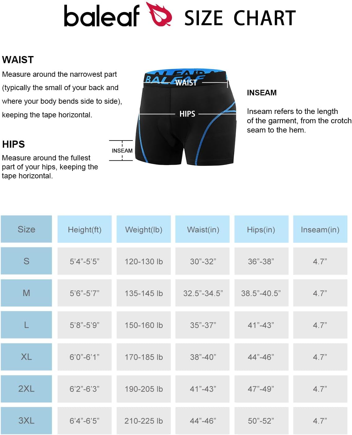 baleaf Cycling Shorts Men's Cycling Underwear Padded Cycling Shorts Padded Cycling Shorts Cycling Shorts Cycling Underwear Cycling Clothing – Bild 9
