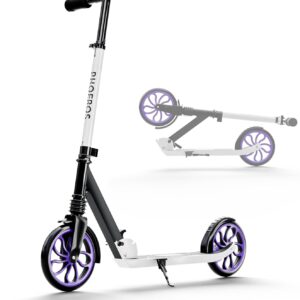 PHOEROS Scooter for Children 6-12 Years, Teenagers and Adults. Lightweight Aluminium City Scooter for Teens, Boys and Girls with 200 mm Large Wheels, Foldable, 3-Way Height Adjustable, Shock