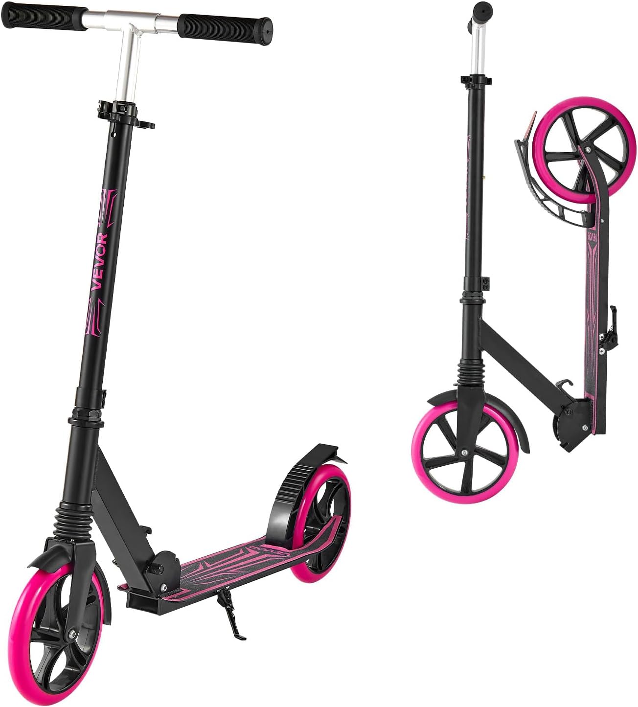 VEVOR Scooter (2 Räder) für Kinder ab 8 Jahren, Cityroller Kinderroller Straßenroller mit höhenverstellbarem Lenker & rutschfestem Deck & faltbarem Rahmen, Tretroller bis zu 100 kg, blau