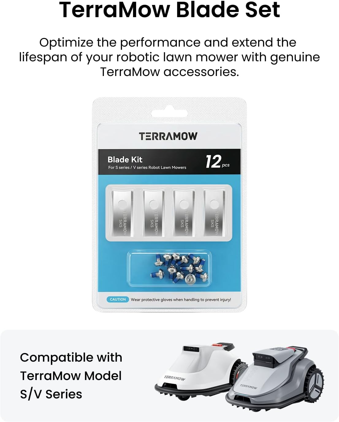 TerraMow Original Accessories: Replacement Blade Set with 3×4 Lawn Blades and 12 Screws Compatible with Robot Mowers V600 & V1000 – Bild 3