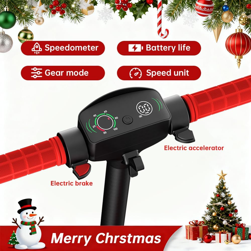 U8 Children's E-Scooter in 16 km/h, 12 km Range, 3 Speed Levels Zero Start, Electronic Brake, Double Suspension, 6.5 Inch Tyres, Foldable & LED Lighting, for Children from 6 Years, Four Colours – Bild 3