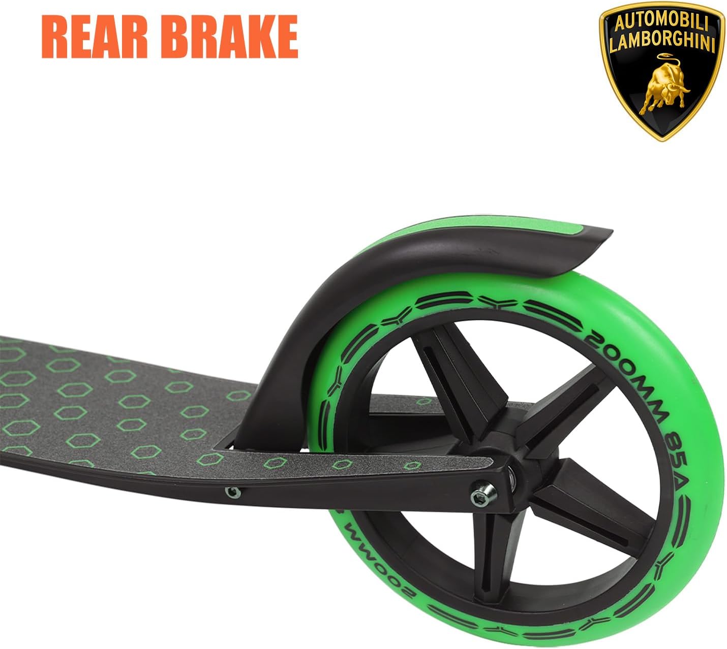 Lamborghini 2-Wheel Scooter, Children's Scooter from 6 Years and Adults, 200 mm Large Wheels, Foldable, Height Adjustable, with Stand, Sturdy Aluminium City Scooter, Scooter up to 100 kg – Bild 5