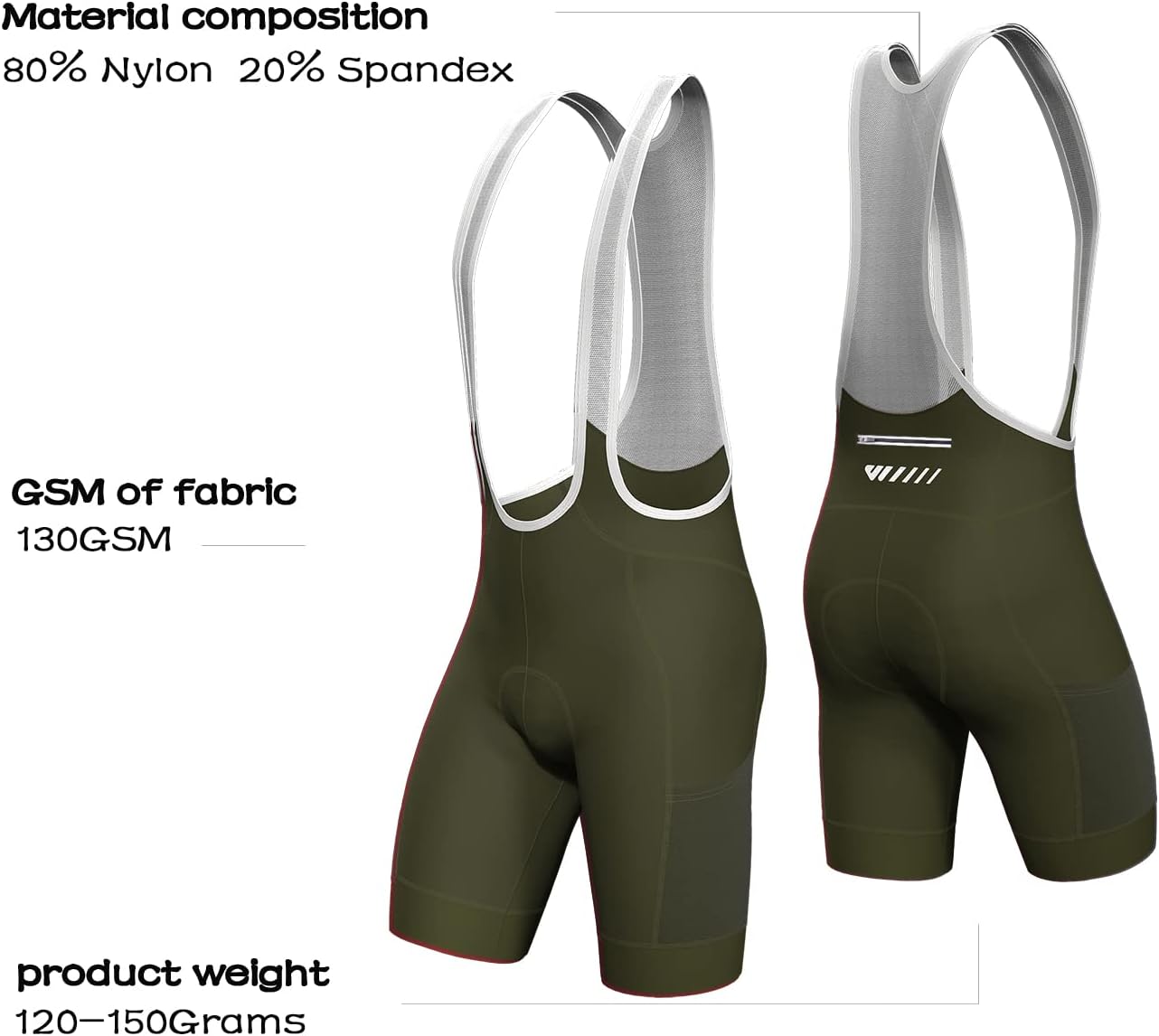 Lo.gas Men's Cycling Bib Shorts, Gel Padded with Pockets, Breathable Quick-Dry for Men – Bild 7