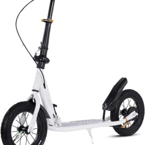 City Scooter Adult 150 kg Load Capacity 290 mm Foldable City Scooter Big Wheel Scooter with Handbrake and Brake, Scooter Children from 6, Height Adjustable Kick Scooter 2