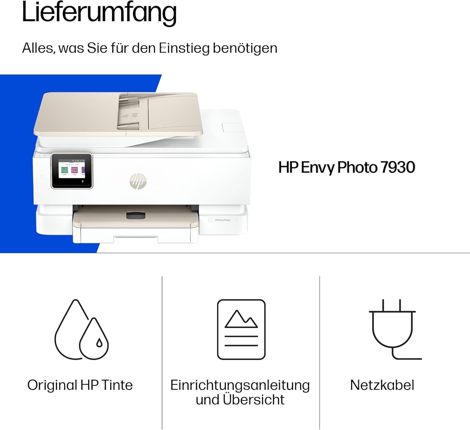 HP Envy Photo 7930 Multifunction Printer, Inkjet Printer, 6 Months Free Printing Instant Ink Included, Printing, Scanning, Copying, Photo Printing, ADF, DIN A4, WiFi, USB – Bild 12