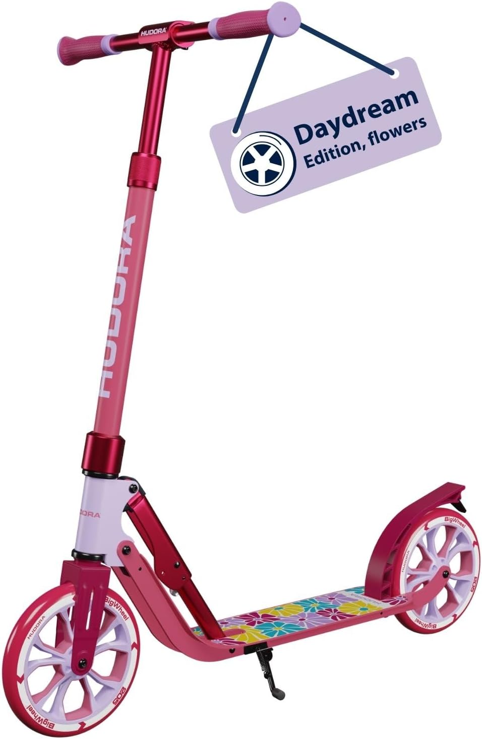 HUDORA BigWheel 205 Advanced Scooter - Daydream Edition - for up to 100 kg - Height-Adjustable & Foldable Scooter - Kick Scooter for Children/Teenagers & Adults