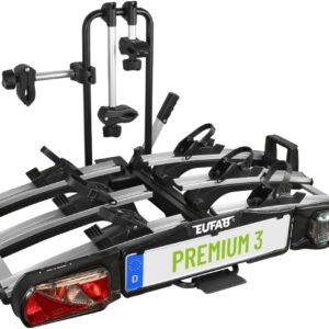 EUFAB 11522 Premium 3 Bicycle Carrier for Towing Hitch, Foldable, for 3 Bicycles