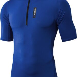 MEETYOO Short Sleeve & Long Sleeve Men’s Road Cycling Jersey, Breathable, Lightweight, Quick-Drying, with Easy Opening Zip and 3 Back Pockets, Ideal for Spring Summer